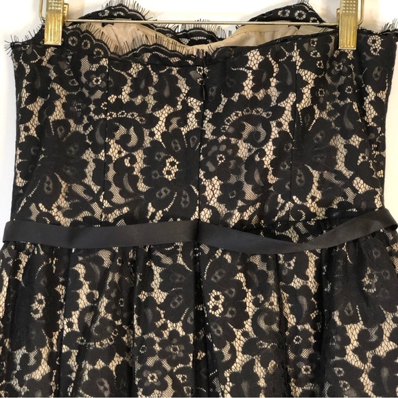 Liberated & Free Black Chantilly Lace Strapless Cocktail Party Dress - Picture 11 of 16